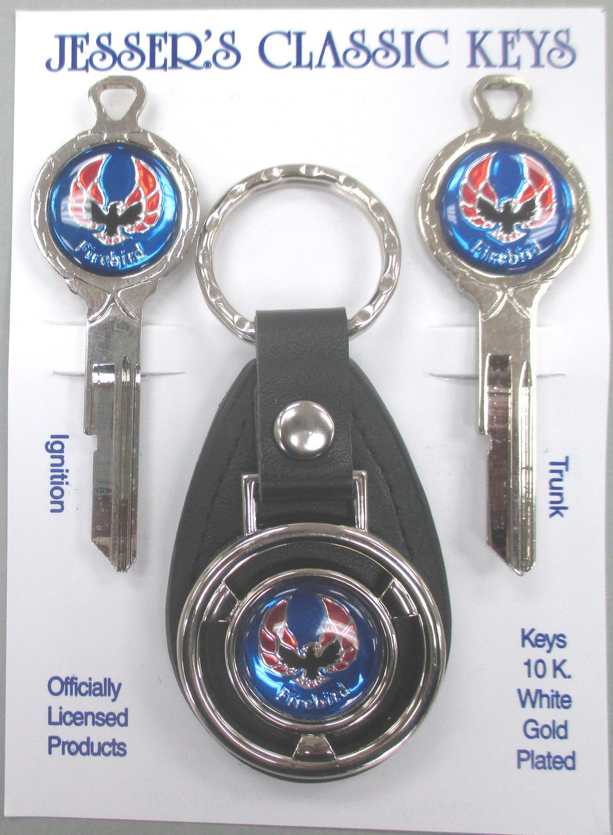Blue Pontiac FIREBIRD B46J Deluxe Classic White Gold Key Set 1970