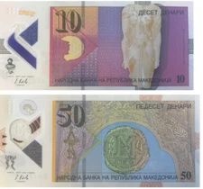 Macedonia P.25-26 New 10 & 50 Dinara 2018 Polymer Pair, UNC   2001