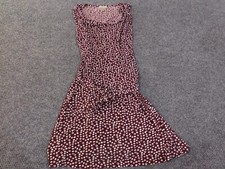 Loft Dress Medium purple sleeveless dots geometric stretch womens polyester