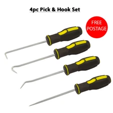 4pc Pick and Hook Probe Set O Ring Seal Remover with Soft Anti Slip