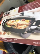 NEW Elite Gourmet by Maxi-Matic 12" Electric Skillet Model EG-1220G Black