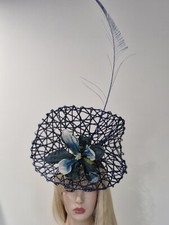 Fascinator millinery hat races wedding costume Navy SALE SALE SALE