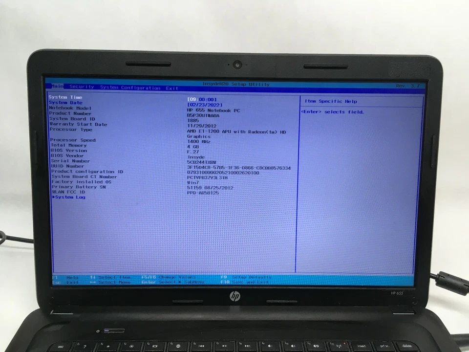 HP ProBook 655 15.6" Laptop AMD E series Boots to BIOS NO HDD/RAM/Charger JR - Image 2 of 4