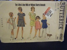 Butterick 4918 Girl's Dresses & Shorts Pattern - Size 6 Bust 25