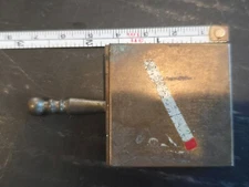 Vintage Brass 1950's Silent Butler Portable Pocket Ashtray with Handle  Cig Logo