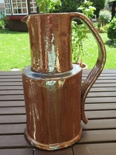 Gro&szlig;er Krug aus Keramik mit Henkel, Kanne, Henkelvase, handget&ouml;pfert