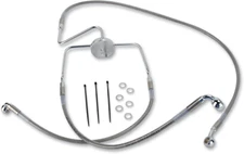 Drag Specialties Extended Stainless Steel Front Brake Line Kit 1741-2634