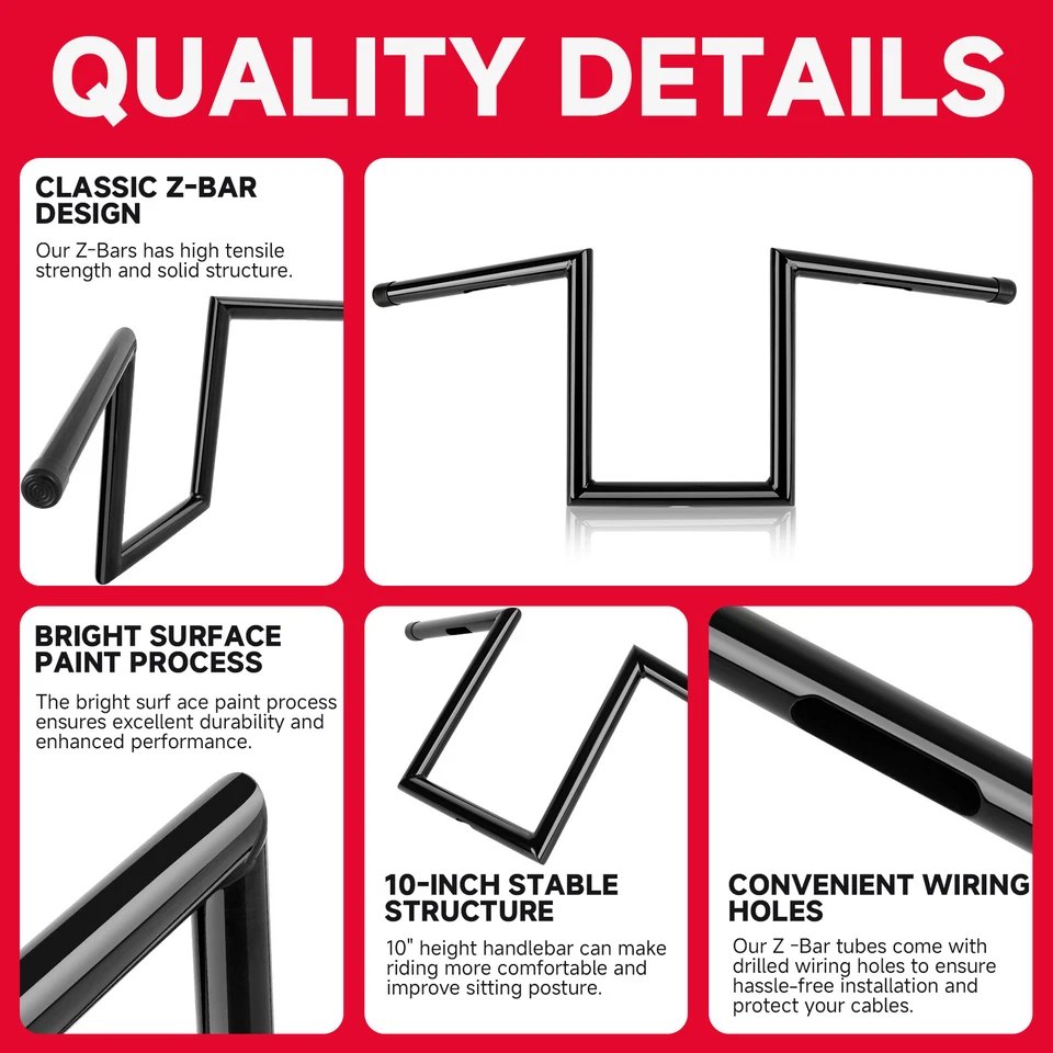 Barra de manipulación de suspensión de mono de 10" de elevación de 1" barra en Z para Yamaha V Star XVS 650 950 1100 1300 Foto 3 de 4