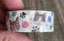 CAT WASHI TAPE - 1000cm - NEW 2000-now FULL ROLL