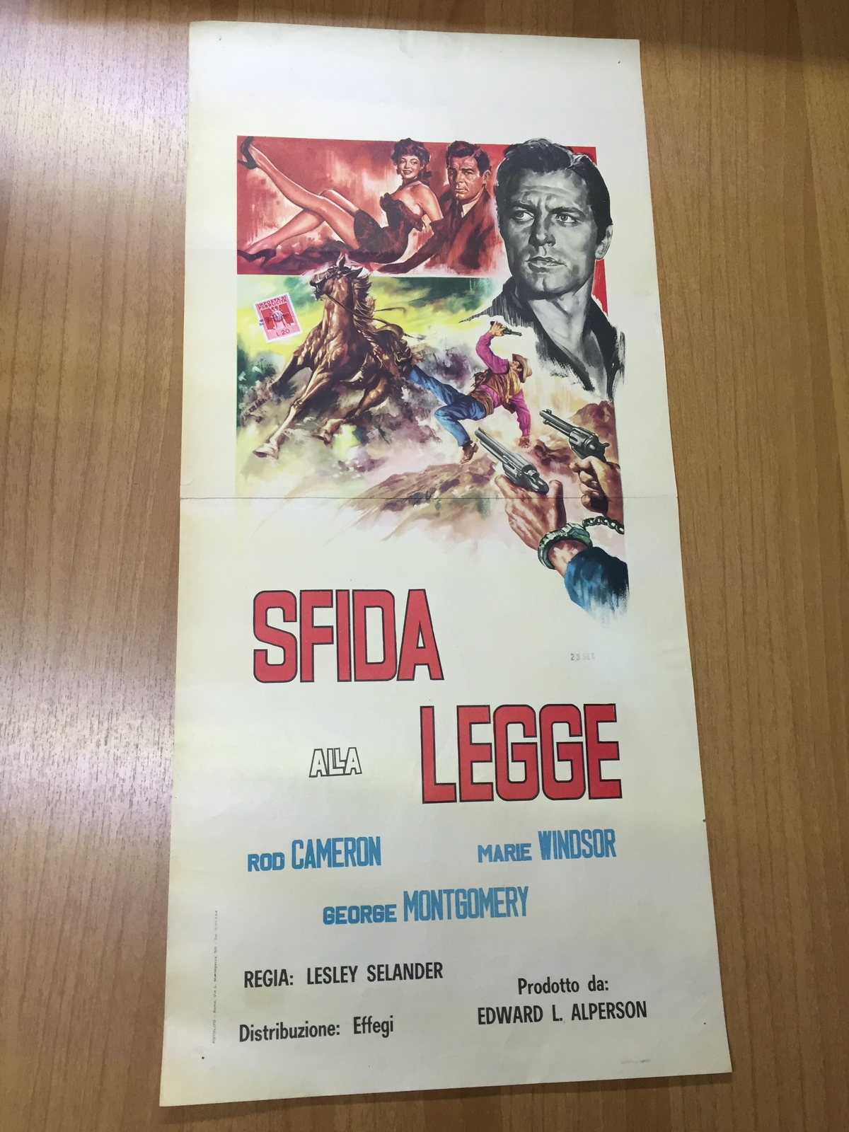 Locandina originale film Sfida alla legge (1950) - Regia di Lesley Selander