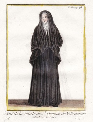 Surs de Saint-Thomas de Villeneuve nun Nonne costume Tracht engraving 17 336909