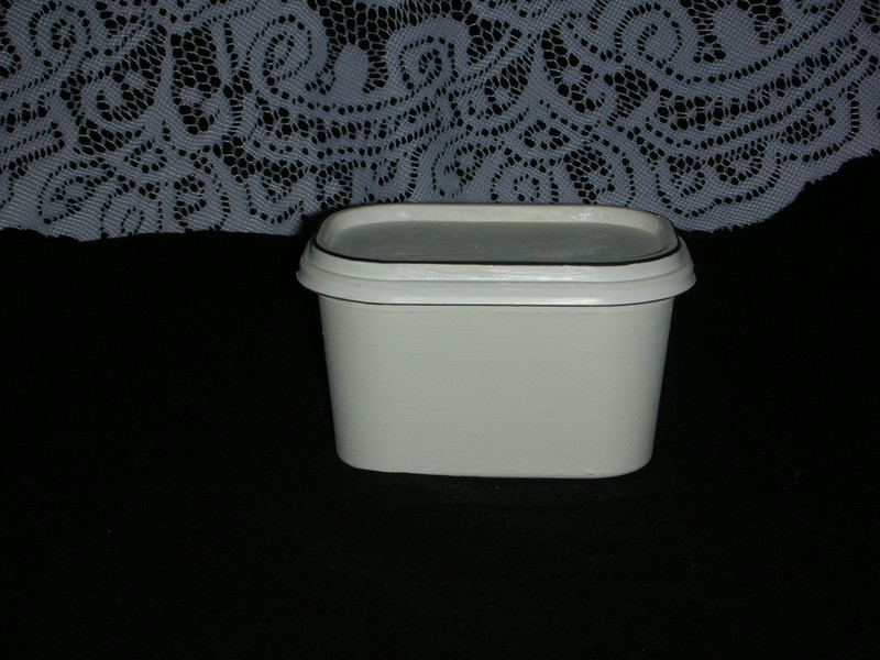 CONTAINER BLACK & WHITE 2.5X4.5X3" ej hp shabby chic farmhouse hand painted 1