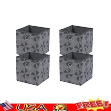 Collapsible Fabric Storage Bins Set of 4 Cube Organizer Toy Laundry Home New