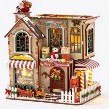 Wooden Miniature DollHouse DIY Miniature Dollhouse Kit Wooden 3D Puzzle Gift LED