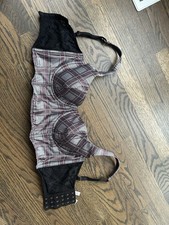 Victoria's Secret Bra Dream Angels Plaid Longline Demi Bustier 32DD