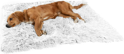 Beruhigende Kuscheldecke Hund Katze Kunstfell Frostgrau 76x102cm
