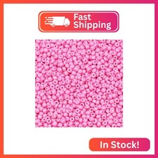 LEECOON 3mm Pink Color Seed Beads 100grams About 3500pcs Size 8/0 Small Seed Bea