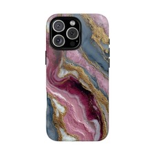 Phone Ink - Case for iPhone/Galaxy/Pixel - Pink Magenta Marble Gold Stone