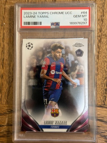2023-24 Topps Chrome UEFA Club Competitions - Lamine Yamal EC #64 Rookie PSA 10