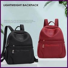 Solid Color Nylon Backpack, Lightweight Travel  School Bag