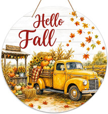 Hello Fall Door Sign Fall Decorations for Home Wall Fall Door Decor
