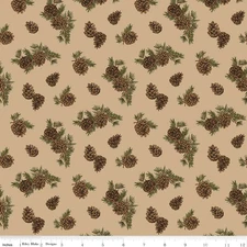By The Yard, Fall Pinecones, Riley Blake Cotton $3.99 Ships ANY Amount Of Fabric