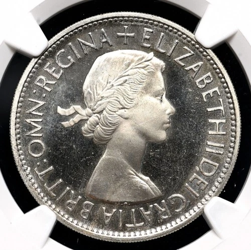 GREAT BRITAIN 1953 Elizabeth II Coronation Proof 1/2 Crown, NGC PF65 Cameo