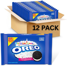 OREO Birthday Cake Creme Chocolate Sandwich Cookies Family Size 12 Pack 17 oz