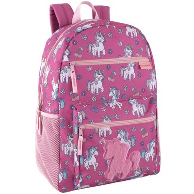 Trail maker 17  Kids Character School Backpacks Large, Plush Cherry Unicorns