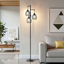 Dimmable Floor Lamp,Farmhouse Industrial Floor Lamp Standing Tall Lamp  3 Bulbs