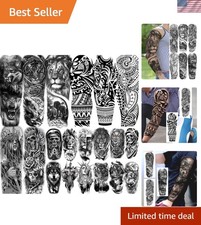Trendy Black Tribal Temporary Tattoos Sheets   Perfect for All Occasions