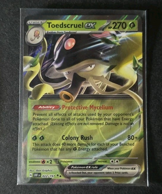 Pokemon TCG Obsidian Flames Toedscruel ex Double Rare Holo 022/197
