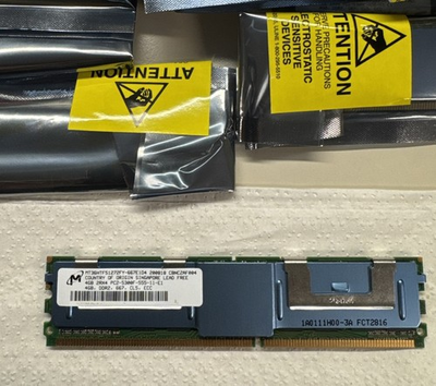 #ad #ad Lot of 16 Micron 4GB DDR2 ECC RDIMM PC2 5300F RAM AS IS $100.00