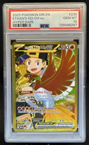 2025 Pokemon Destined Rivals Ethan's Ho-Oh ex Hyper Rare #239/182 PSA 10
