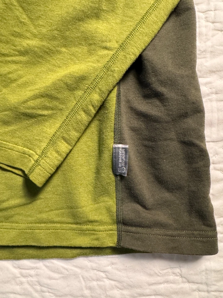 Camisa Técnica Mountain Hardwear Para Hombres Verde Manga Raglán Cuello Redondo Senderismo XL Foto 3 de 4