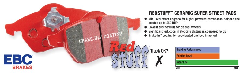 EBC Redstuff Ceramic Rear Brake Pads for Audi R8 & Lamborghini Gallardo