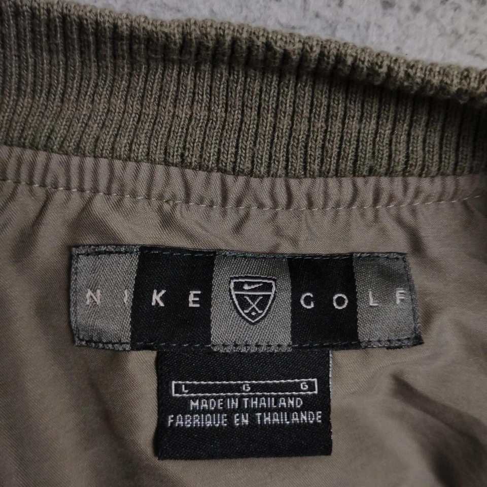 Nike Chaleco de Golf Para Hombres L Pullover Cuello en V Caqui Oliva Acanalado Sin Mangas Camisa de Viento Foto 4 de 4