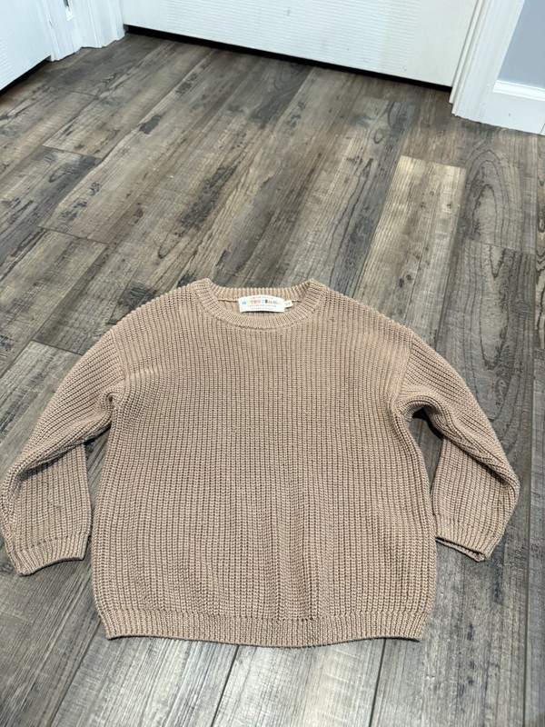 Cozy Crewneck Sweater in Taupe by Dot Dot Smile size 5/6