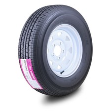 Free Country Trailer Tire Rim ST215/75R14 8-Ply D 107M 5 Lug x 4.5" White Spoke