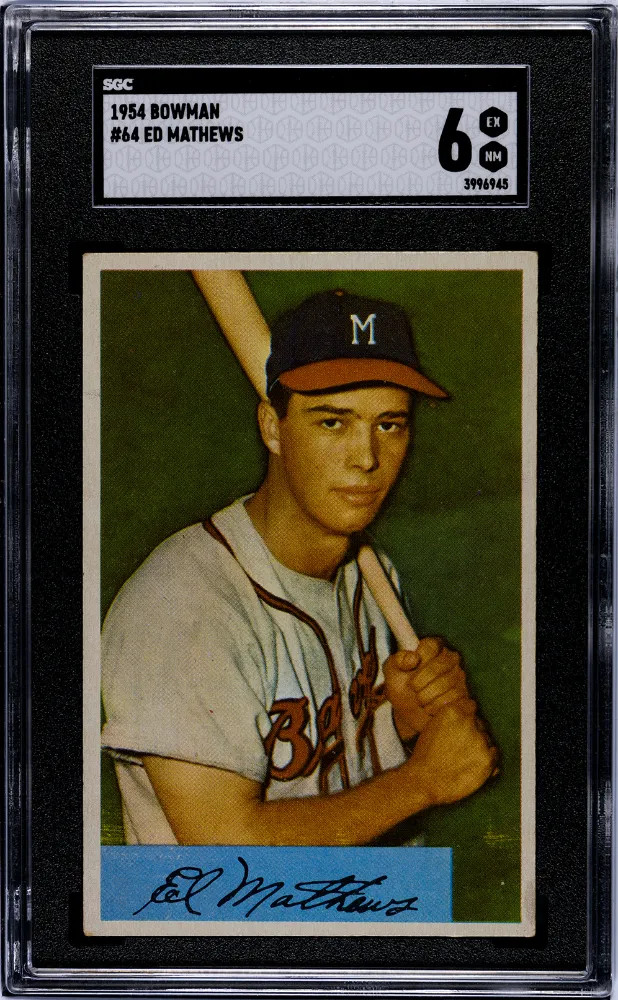 1954 Bowman Ed Mathews #64 SGC 6