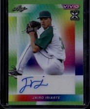 2023 Leaf Vivid #BA-JI1 Jairo Iriarte Base Auto Prismatic Green #/4