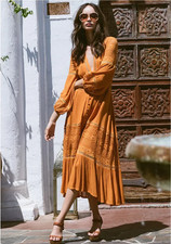 spell and the gypsy collective vintage midi lace dress xs