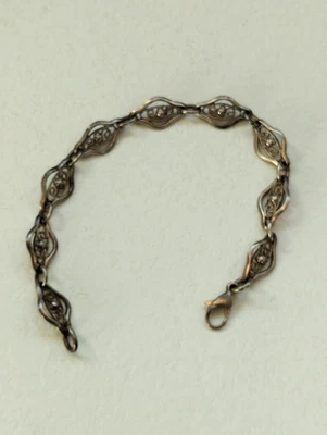 Bracelet Ancien En Argent Massif Traditionnel - Modèle Vintage, Occasion Porté