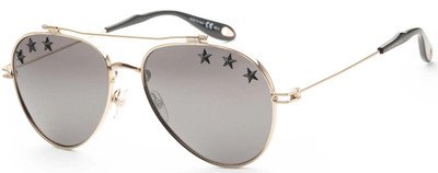 Original Givenchy Fashion Unisex Gold Aviator Sunglasses GV-7057 Gold /Silver