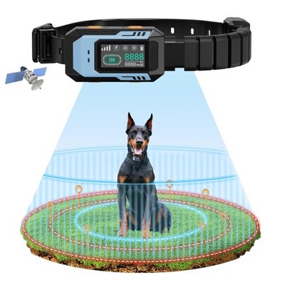GPS Wireless Dog Fence System  Multifunctional Electric Fence for Large Dogs,...
