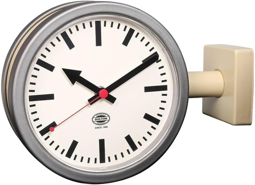 Dulton Double Face Clock 170D2 YR-0643 IVORY RAW Wall Japan NEW