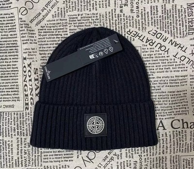 Black Stone Island Beanie Brand New With Tags