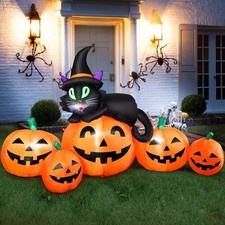 5FT Halloween Inflatable Pumpkin Outdoor Decoration, Lighted Blow Up Yard Dec...
