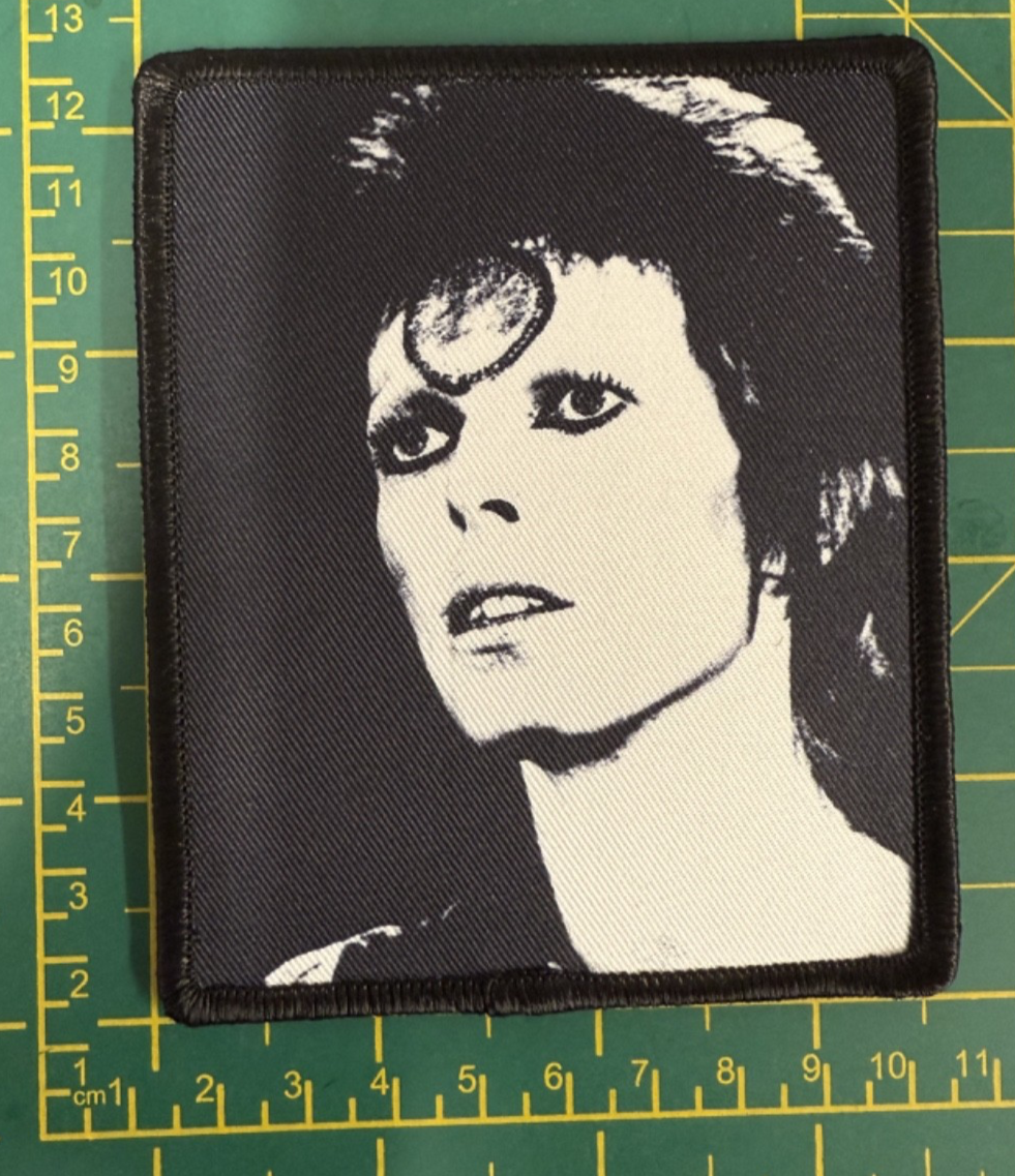 David Bowie Black And White Photo Printed Sew On Patch Officially Licensed