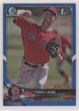 2018 Bowman Chrome Prospects Blue Refractor 3/150 Travis Lakins #BCP139 s3g